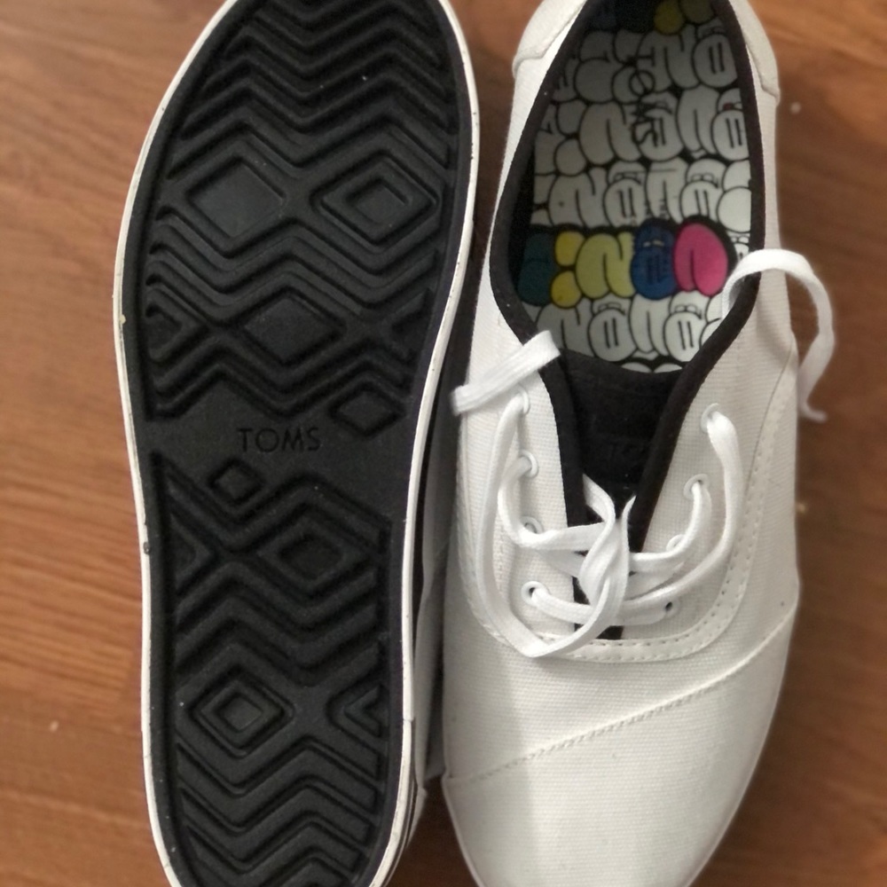 New Toms White Platform Sneakers